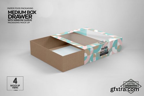 CreativeMarket - Medium Box Drawer WindowSleeve Mockup 5357961