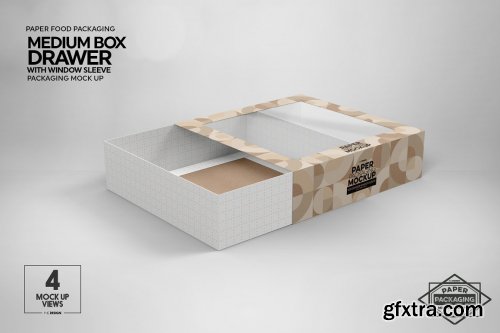 CreativeMarket - Medium Box Drawer WindowSleeve Mockup 5357961