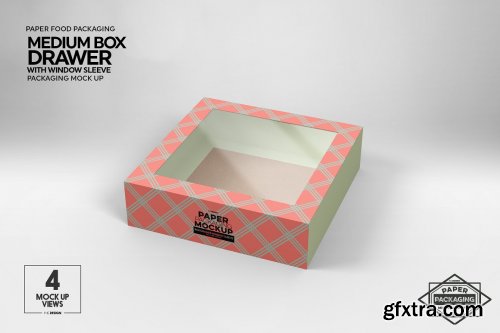 CreativeMarket - Medium Box Drawer WindowSleeve Mockup 5357961