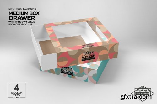 CreativeMarket - Medium Box Drawer WindowSleeve Mockup 5357961