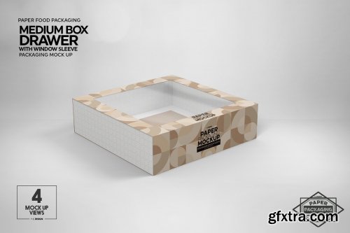 CreativeMarket - Medium Box Drawer WindowSleeve Mockup 5357961