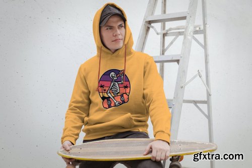 Placeit Skate Urban Hoodie Mockup