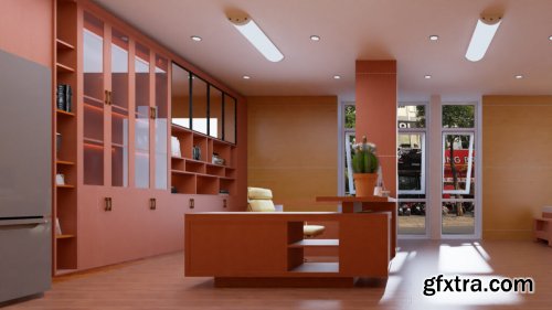 Interior Director Office Scene Sketchup