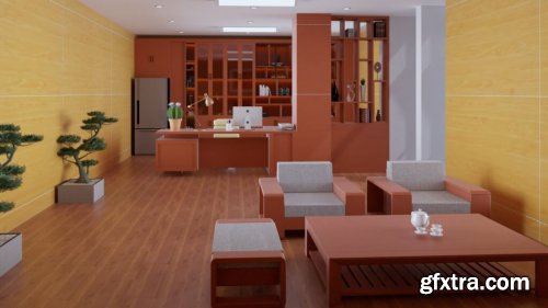 Interior Director Office Scene Sketchup