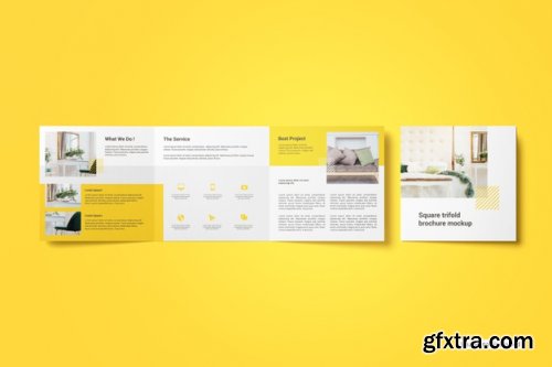 Square trifold brochure mockup