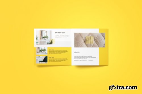 Square trifold brochure mockup