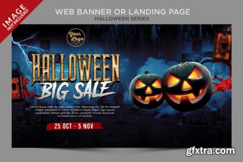 Halloween web banner and menu