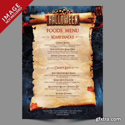 Halloween web banner and menu