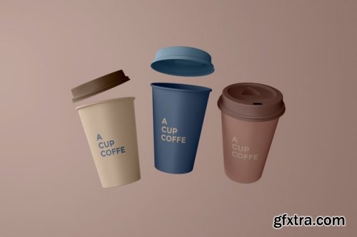 Close up on coffee cups mockup