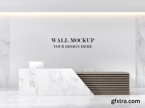 Front desk and wall mockup