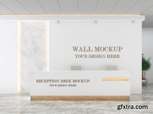 Front desk and wall mockup