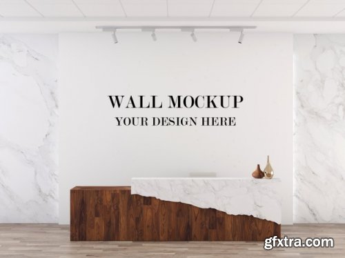 Front desk and wall mockup