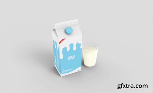 Milk carton box packaging mockup