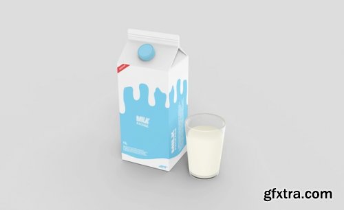 Milk carton box packaging mockup