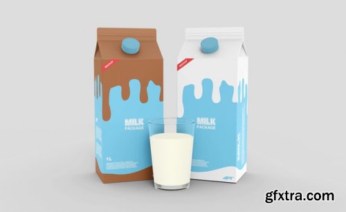 Milk carton box packaging mockup