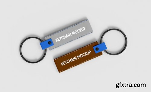 Leather keychain mockup