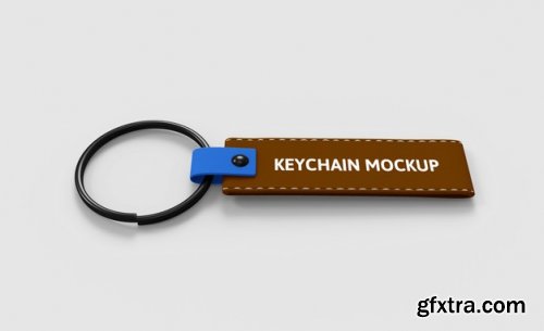 Leather keychain mockup