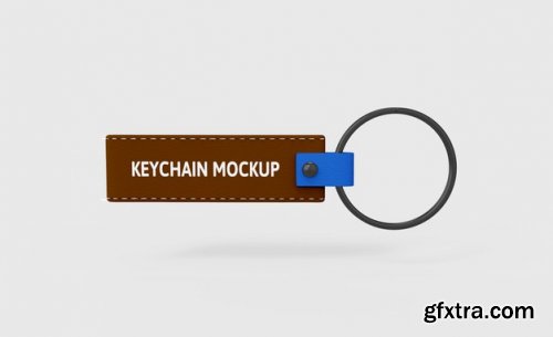 Leather keychain mockup