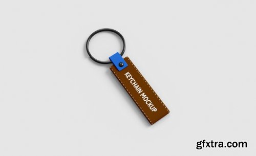 Leather keychain mockup