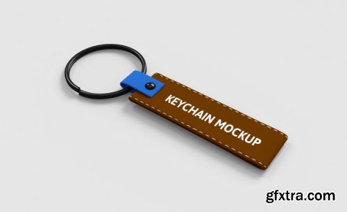 Leather keychain mockup