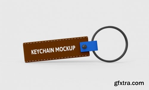 Leather keychain mockup