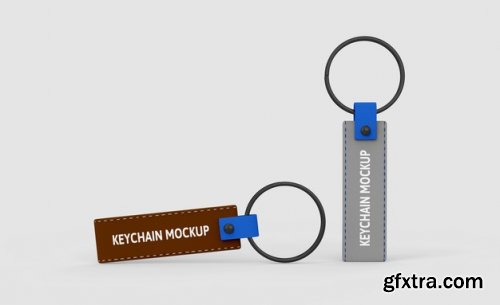 Leather keychain mockup