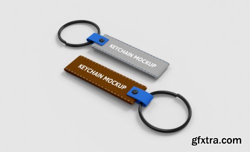 Leather keychain mockup