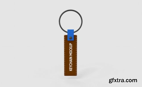 Leather keychain mockup