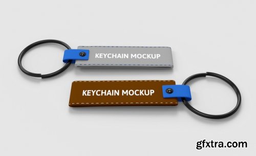 Leather keychain mockup