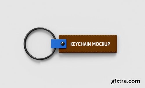 Leather keychain mockup