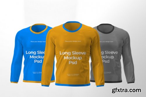 Long sleeve t-shirts mockup design 