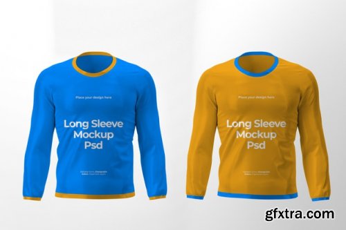 Long sleeve t-shirts mockup design 