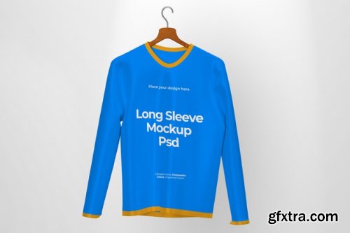 Long sleeve t-shirts mockup design 