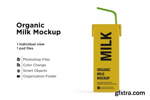 CreativeMarket - Organic Milk Mockup 5436758