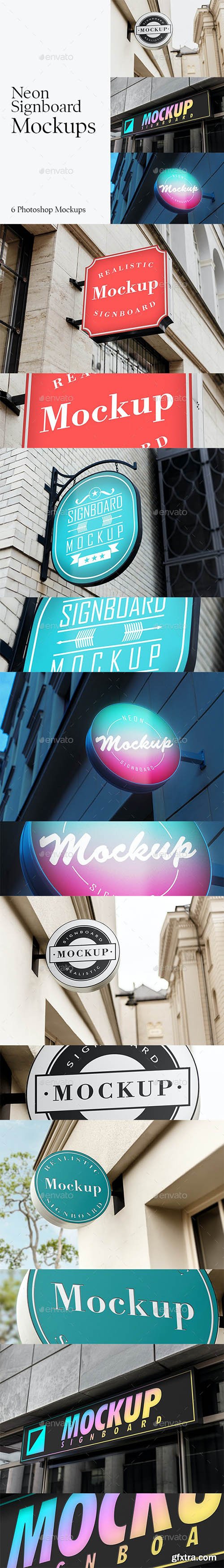 GraphicRiver - 6 Neon Signboard Mockups 28700015