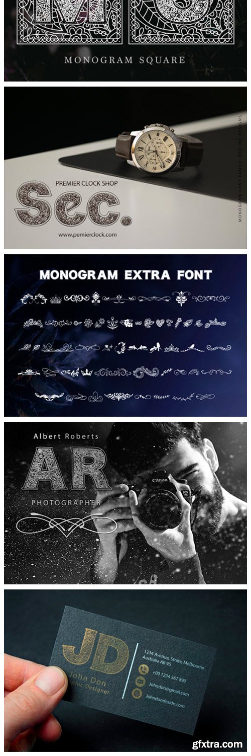 Monogram Font Family + Bonus