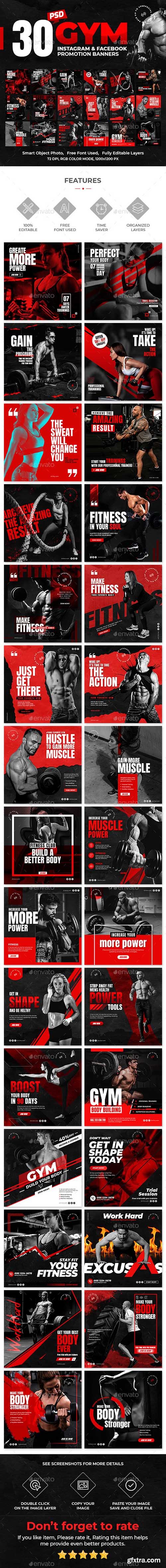 GraphicRiver - 30-Instagram & Facebook Fitness GYM Banners 28501769