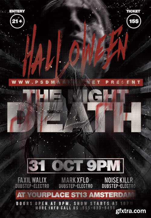 Death night flyer psd