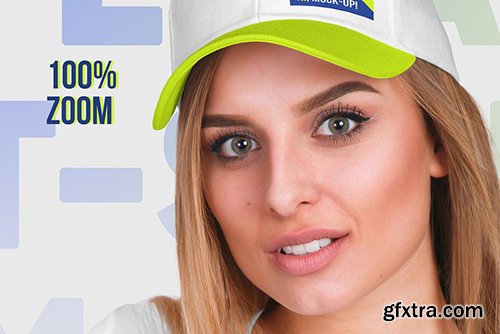 CreativeMarket - Female T-Shirt & Baseball Cap Mockup 5336808