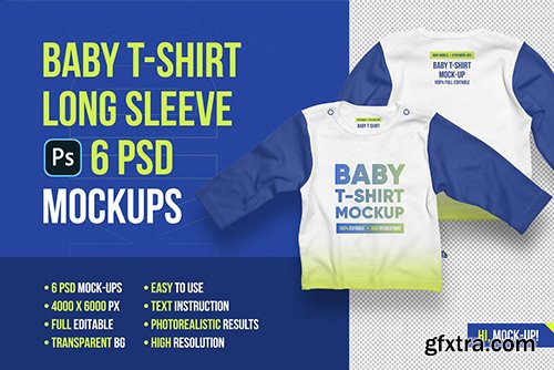 CreativeMarket - Baby T-Shirt Long Sleeve Mockups 5336826