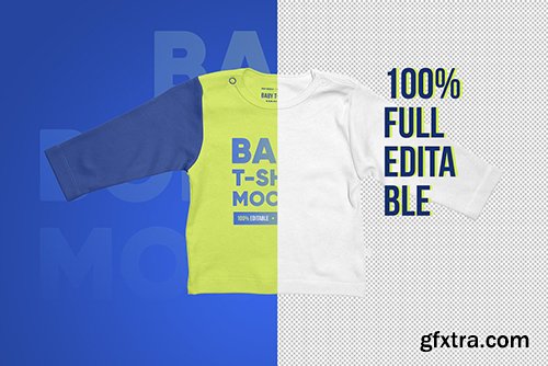 CreativeMarket - Baby T-Shirt Long Sleeve Mockups 5336826