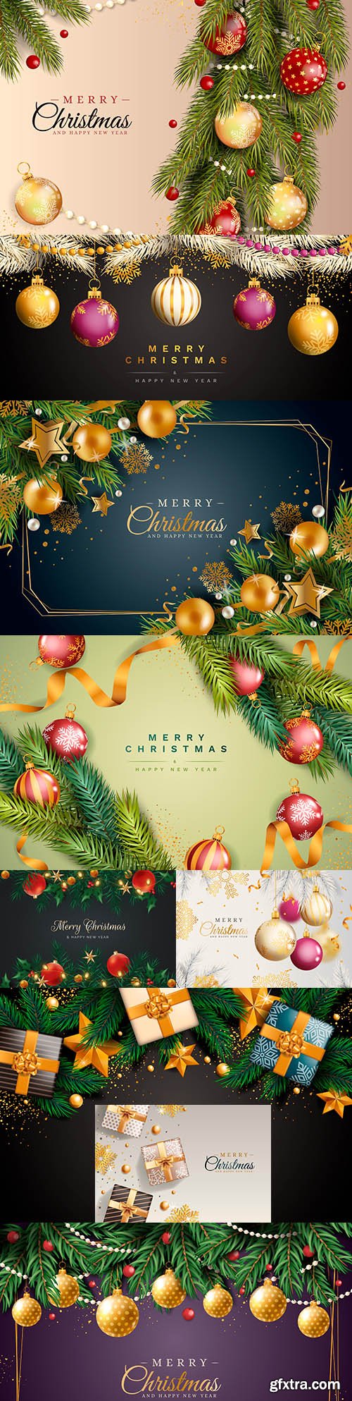 Christmas and New Year design festive realistic background
