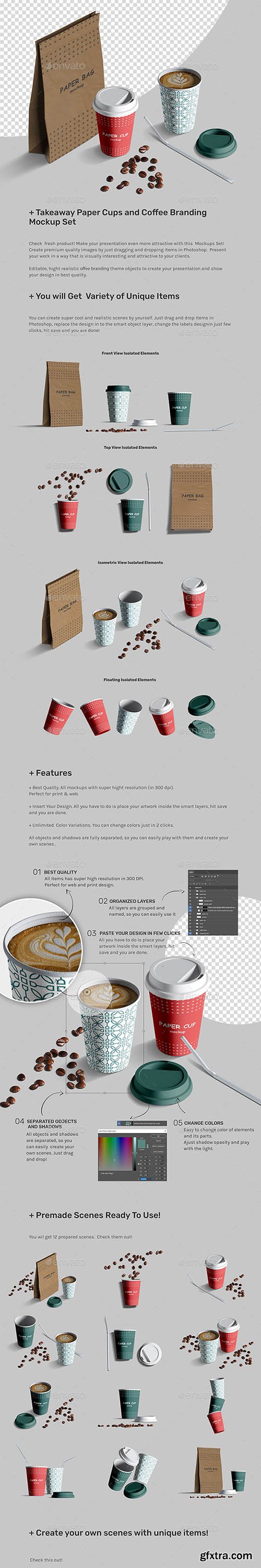 GraphicRiver - Takeaway Paper Cups and Coffee Branding Mockup Set 27121649