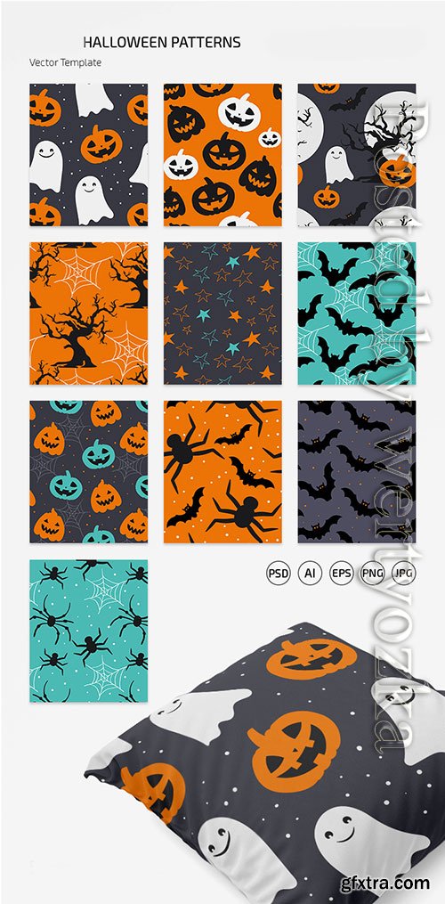 HALLOWEEN PATTERN SET IN EPS + PSD