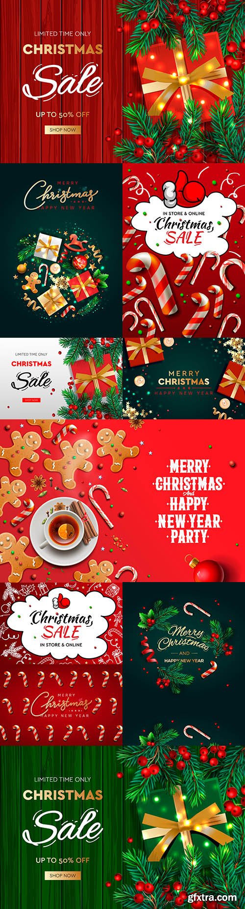 Christmas and New Year design festive realistic background 2
