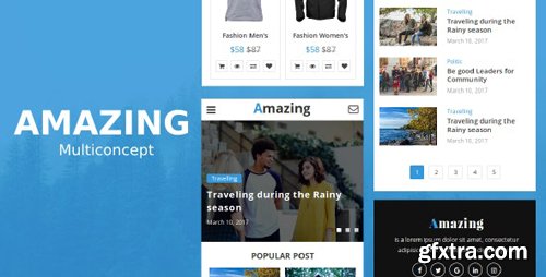 ThemeForest - Amazing v1.0 - Multiconcept News, Magazine, Blog and eCommerce Mobile Template - 19465055