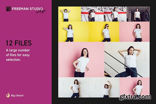 CreativeMarket - Teenager T-Shirt Mock-Up Set 3853140