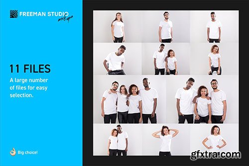 CreativeMarket - 4 Friends T-Shirt Mockup Set 3339262