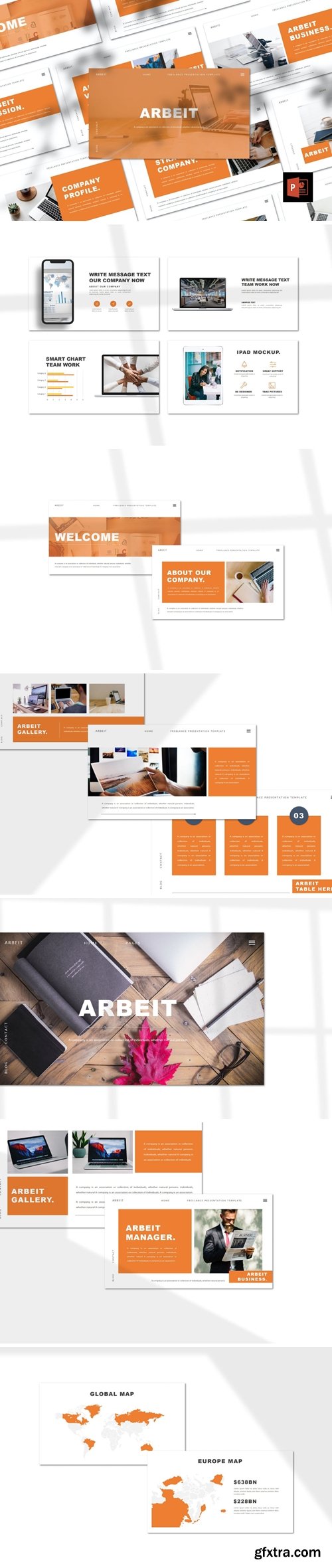 Arbeit - Portfolio Powerpoint, Keynote and Google Slides Templates