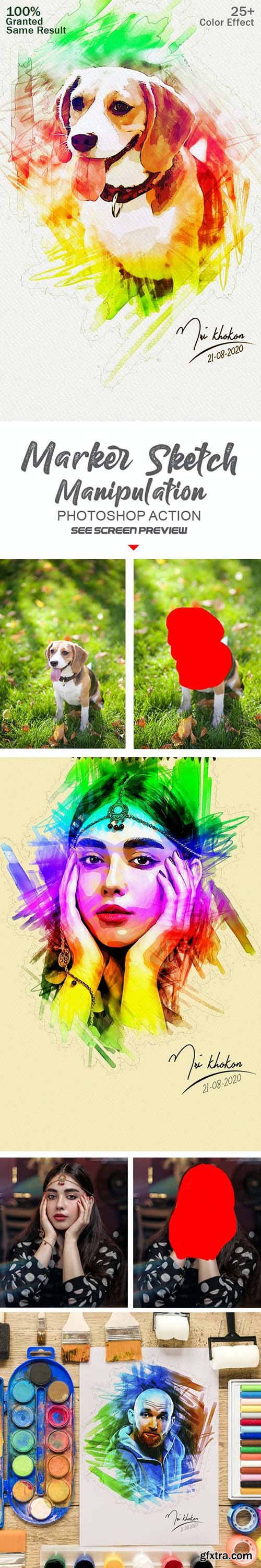 GraphicRiver - Marker Sketch Photoshop Action 28287245